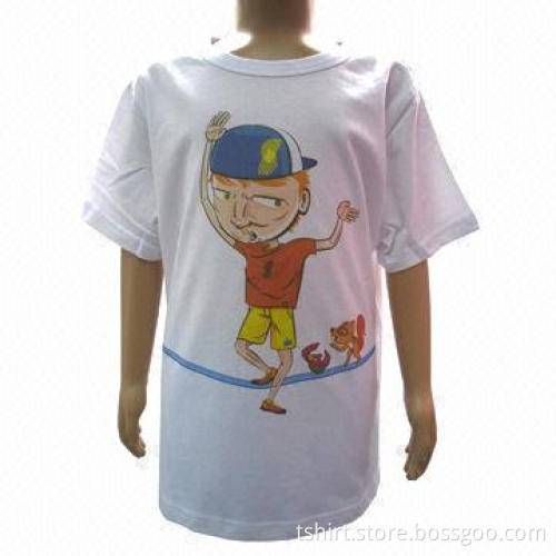 Summer children t-shirt, white, printed, 100% cotton